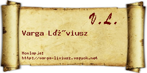 Varga Líviusz névjegykártya