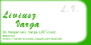 liviusz varga business card